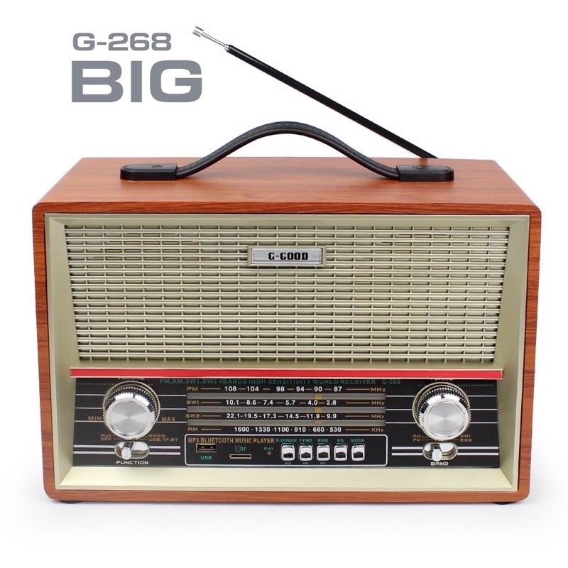 วิทยุทรงโบราณคลาสสิค รุ่นG268Big BT/FM/AM/USB/TF-Card