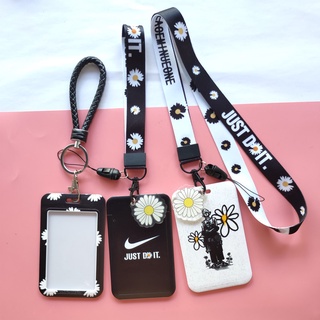 *พร้อมส่ง* ซองใส่บัตรประจําตัวประชาชน ลายดอกเดซี่ พร้อมสายคล้องบัตรรถบัส ธนาคาร