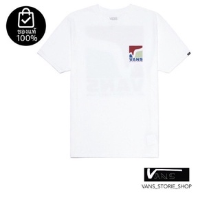 [S-5XL] เสื้อยืดVANS SWOOP V SS WHITE สินค้ามีประกันแท้เรียบง่าย