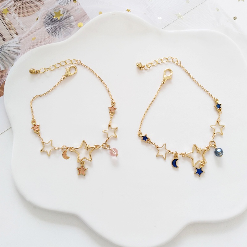 [ข้อเสนอพิเศษ] เครื่องประดับ รูปท้องฟ้ากลางคืน | สร้อยข้อมือ จี้ดาว ดวงจันทร์ | สร้อยข้อมือ สําหรับผู้หญิง | อุปกรณ์เสริมสแตนเลส | ของขวัญ ขายส่ง | ของขวัญวันเกิด ขายส่ง