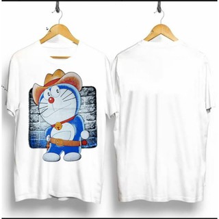 แขนสั้นcrew neckDoraemon เสื้อยืดสีขาวพิมพ์ลายโดเรม่อน GYR6S-XXXXL