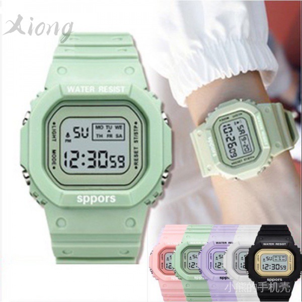 24 บาท Gedi DW5600 นาฬิกาข้อมือ สีแคนดี้ สไตล์เกาหลี น่ารัก เครื่องประดับ สําหรับทุกเพศ Watches