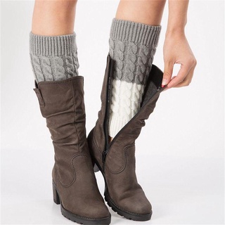 CACTU Winter Boot Socks Elastic Knitted Socks Leg Warmers Crochet Women Warm Soft Short Ankle Warmer/Multicolor #7