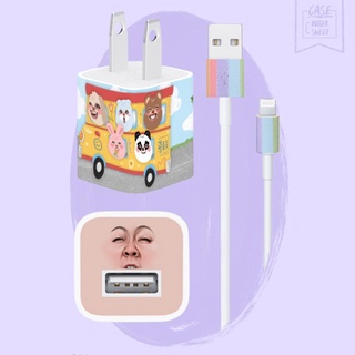 สติ๊กเกอร์ แปะสายชาร์จ :: Charger Sticker ll Pets of Funny face ( แบบเก่า )