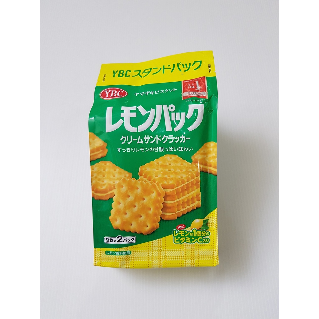 YBC Levain Lemon Sandwich Crackers แครกเกอร์ ไส้ครีม รสเลม่อน (สีเขียว)