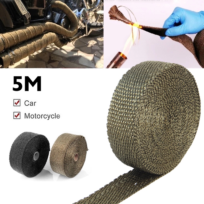 ผ้าพันท่อไอเสีย ยาว 5 เมตร ผ้าพันท่อกันความร้อน ฉนวนกันความร้อนหุ้มท่อไอเสีย ที่พันท่อ ท่อเชื้อเพลิง ท่อเครื่องยนต์ - รูปที่ 3