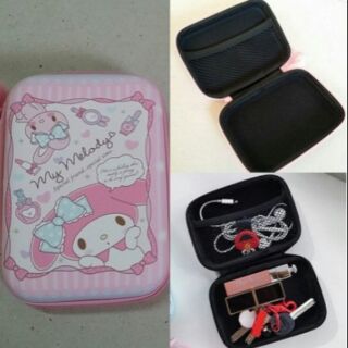 กล่องซิป ใบใหญ่ ใส่ powerbank หูฟัง อุปกรณ์ DIY สำหรับพกพา ลาย mymelody มายเมโลดี้ ขนาด 4x5x1.5 นิ้ว