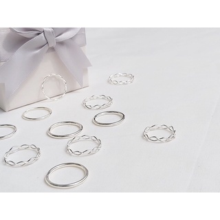 silverist - แหวนสายมินิมอลเงินแท้92.5% Clear Rings , Wavy Rings