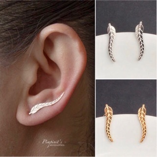 📬 พร้อมส่ง : 🌱 ต่างหูแฟชั่นลายใบไม้แบบยาว | Long Leaf Earring.