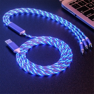 3 In 1 สายชาร์จ Usb มีไฟ Led สําหรับ Android Samsung Iphone