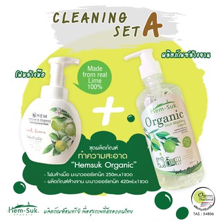 Organic Cleaning Set A (โฟมล้างมือ ออร์แกนิค+ผลิตภัณฑ์ล้างจาน ออร์แกนิค)