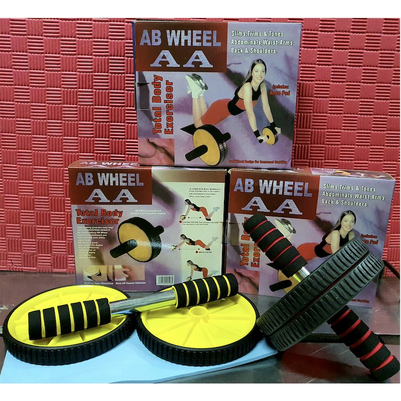 ฟิตเนสยิม Six Pack Abs Roller [Abs Wheel] ลูกกลิ้งหน้าท้องเทรนเนอร์ล้อออกกําลังกาย Solid AB Roller W