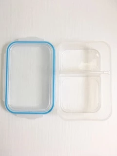 กล่องใส่อาหารแบ่ง 2 ช่อง เข้าไมโครเวฟได้ ฝาล็อค 4 ด้าน Snap Lock