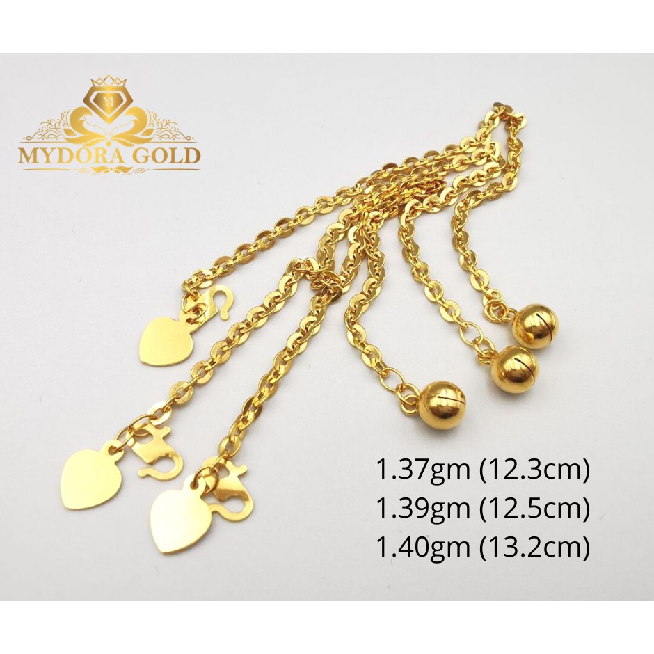 Mydoragold Bajet Series สร้อยข้อมือเปล่า สีทอง สําหรับเด็ก 916 [916 Gold]