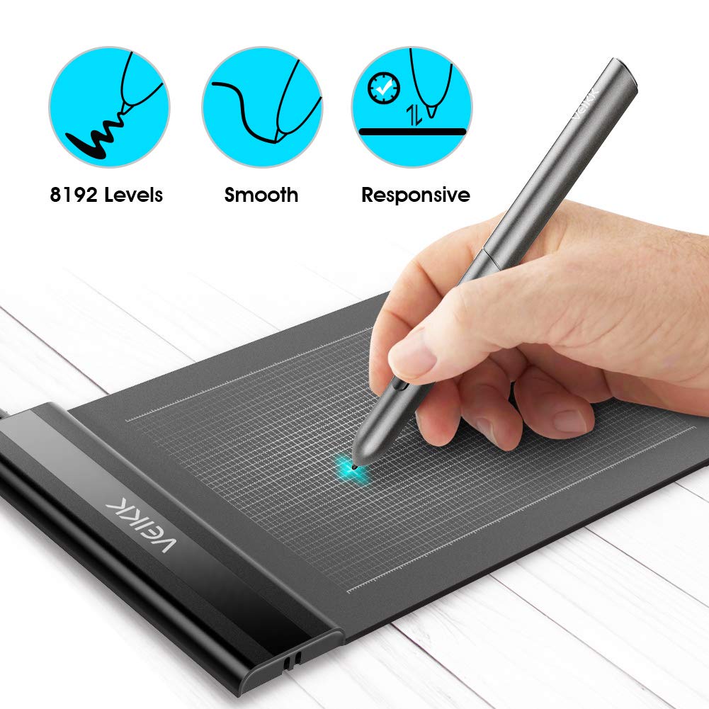 พร้อมส่ง  เม้าส์ปากกา ปากกาเม้าส์ไร้สาย VEIKK S640 V2 เรียนออนไลน์ วาดกราฟิก Pen Mouse Graphic Tablet (ประกัน 1ปี)
