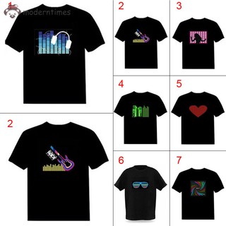 mt เสื้อยืดชายมีไฟกระพริบ led สําหรับงานปาร์ตี้ rock disco