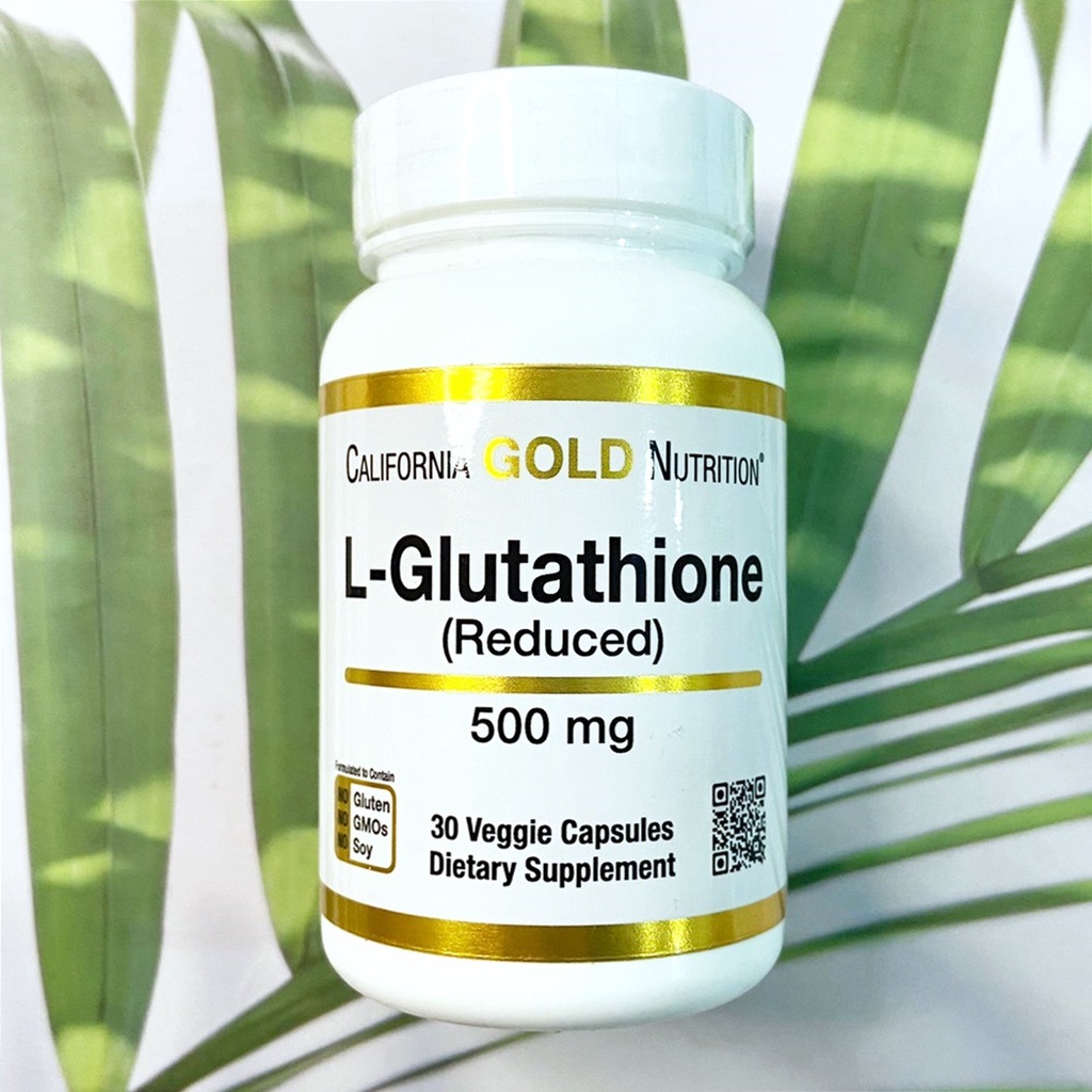 (California Gold Nutrition®) L-Glutathione (Reduced) 500 mg 30 Veggie Capsules แอล-กลูตาไธโอ