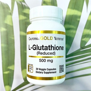 (California Gold Nutrition®) L-Glutathione (Reduced) 500 mg 30 Veggie Capsules แอล-กลูตาไธโอน