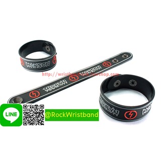 MARILYN MANSON ขายริสแบนด์ มาริลีน แมนสัน MMS14NA Wristband สายรัดข้อมือวงร็อค