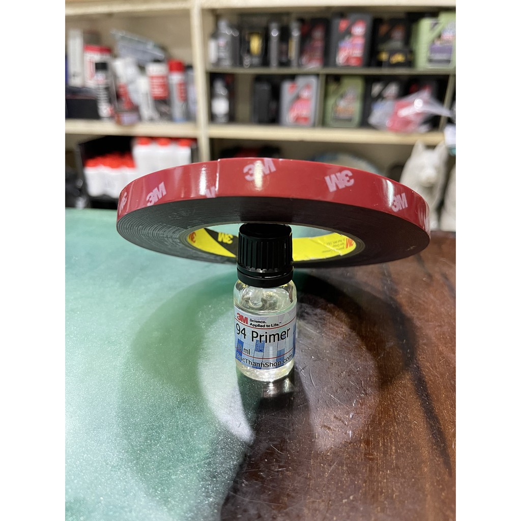 COMBO 3M 4229P 10MMX10M รถของเล่น STRENGTHENING เทป (สีแดง) และ 3M PRIMER 94 ADHESIVE SOLUTION 10ML