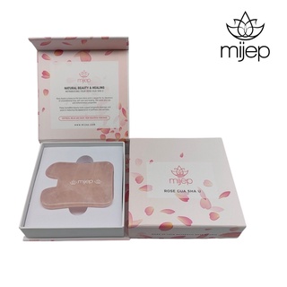 MIJEP กัวซานวดหน้า Rose Quartz Gua Sha - U Shape 100% Premium Natural Rose Quartz Facial GuaSha, Face Massager