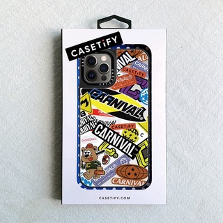 Original CASETiFY Carnival สติกเกอร์ชุบแต่งหน้ากระจกปลอก For iPhone 7 8 Plus 7 + 8+ X XS XR 11 12 13 หรือ 13 Pro Max SE 2020 บาสเกตบอลหมี Impact Hard PC เคสซิลิโคน