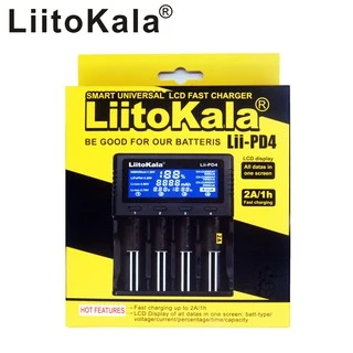เครื่องชาร์จถ่าน LiitoKala Lii-PD4 1.2 มีสายพาวเวอร์พร้อม ชาร์จได้ 4 ก้อน รองรับ 26650，21700，20700, 18650, 18490, 18350