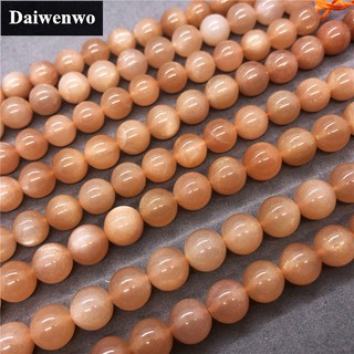 7A（TOP） Orange Sun Stone Beads สีส้มหินซันนี่ 6/8/10/12mm รอบหลวมธรรมชาติ Diy สำหรับสร้อยข้อมือ