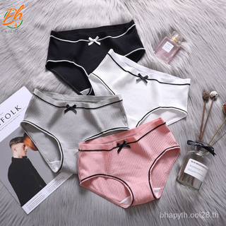 Womens Underwear Female Student Korean Style Thread Mid Waist Girl Sexy