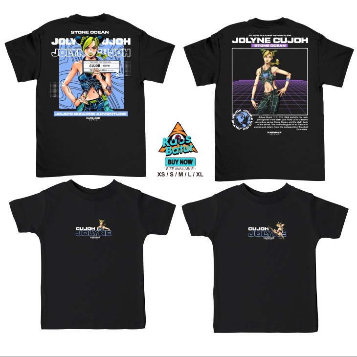 Gilan T เสื้อเด็ก Distro เสื้ออะนิเมะภาพ JOLYNE CUJOH Jojo Bizzare