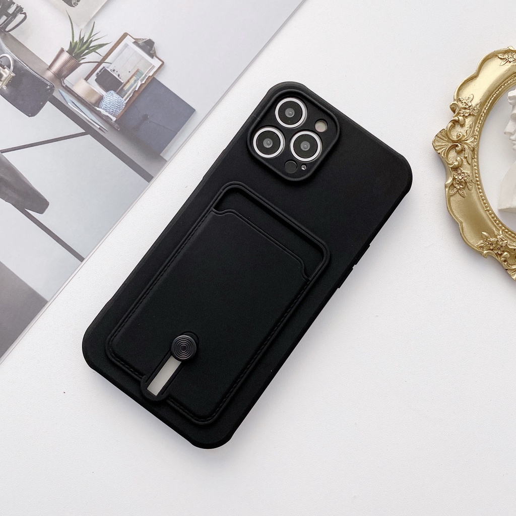 เคสโทรศัพท์มือถือ กันกระแทก พร้อมช่องใส่บัตร หลากสี แฟชั่นเรียบง่าย สําหรับ iPhone 15 14 13 12 11 X 8 7P