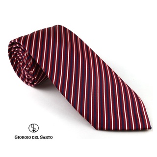 Giorgio Del Sarto Necktie Red Fabric Texture เนคไทสีแดงมีเท็กเจอร์