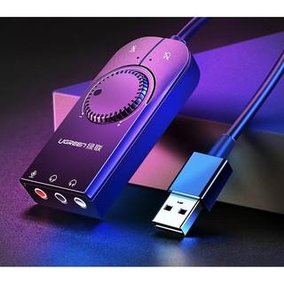 อะแดปเตอร์ USB ตัวแปลงเสียง ช่องเสียบหูฟัง 3.5 มม. ไมโครโฟน เสียงคุณภาพHIFI