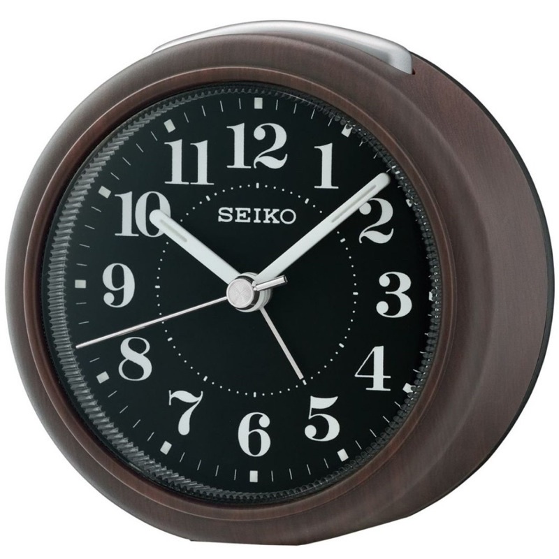 นาฬิกาปลุก ตั้งโต๊ะ Seiko Clocks Bedside Alarm Clock รุ่น QHE157Aสีดำ ขนาด 8 ซม. Beep Alarm ปลุกซ้ำทุก 5นาที มีเรืองแสง