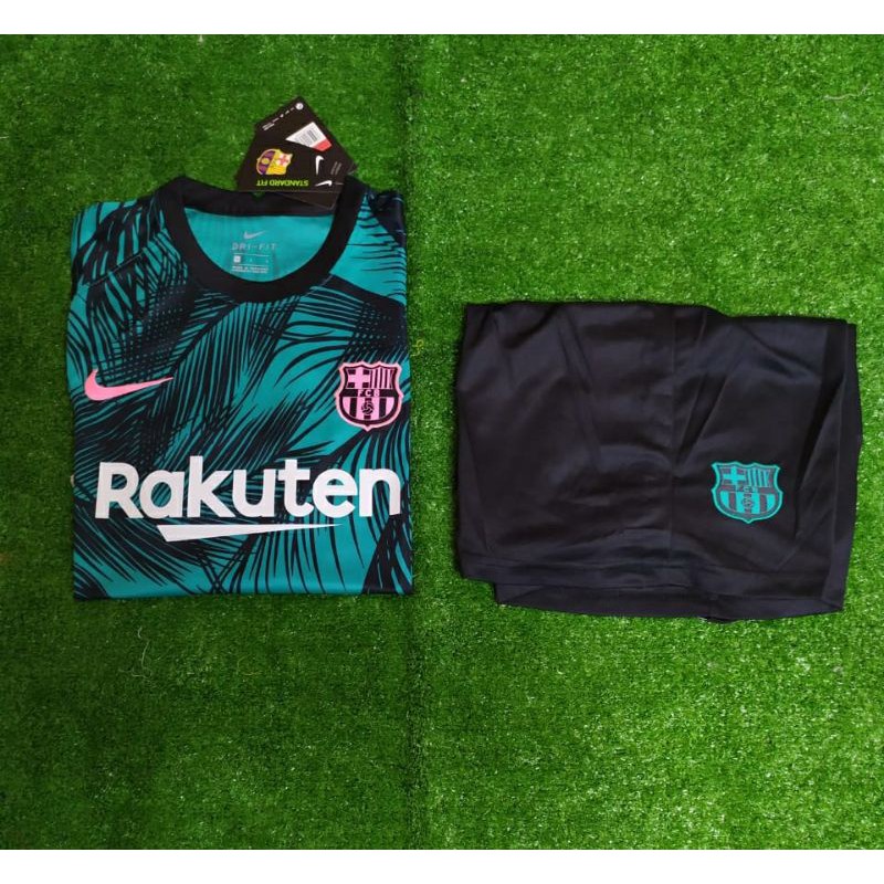 เสื้อกีฬาแขนสั้น ลายทีมบาร์เซโลน่า 1 ชุด 2020 เกรดโอริ