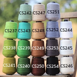 ด้ายถักคอตตอนสปัน เบอร์ 18 หนัก 200g เซต 3/3 (CS237-CS254)