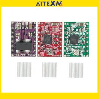 สเต็ปมอเตอร์ไดรเวอร์ A4988 DRV8825 พร้อมฮีทซิงค์ สําหรับบอร์ด SKR V1.3 1.4 GTR V1.0 RAMPS 1.4 1.6 MKS