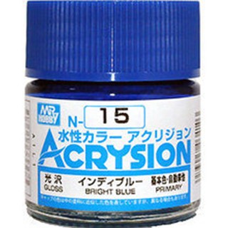 Mr.Hobby สีสูตรน้ำ Acrysion N15 Bright Blue สีน้ำสำหรับพลาสติกโมเดล กันพลา