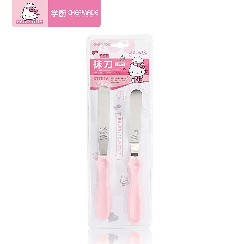 CHEFMADE ไม้พายครีม เนย เค้ก ลาย Hello Kitty สําหรับตกแต่งเค้ก เบเกอรี่ KT7015 2 ชิ้น ต่อชุด