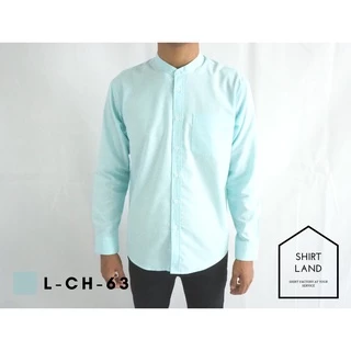 คอจีน/แขนยาว (สีอ่อน) M/L/XL ผ้า OXFORD - SHIRT LAND เสื้อเชิ้ตผู้ชาย long Sleeve Chinese Mandarin Collar Shirt