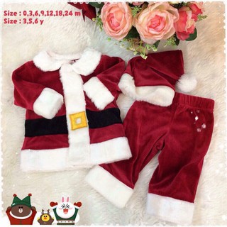 พร้อมส่ง ชุดซานต้าคลอส Size:3-6m / 6m / 9m / 12m / 18m ชุดคริสมาส