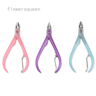 flowersqueen เครื่องมือกรรไกรตัดเล็บหนังกําพร้าวัสดุสแตนเลส
