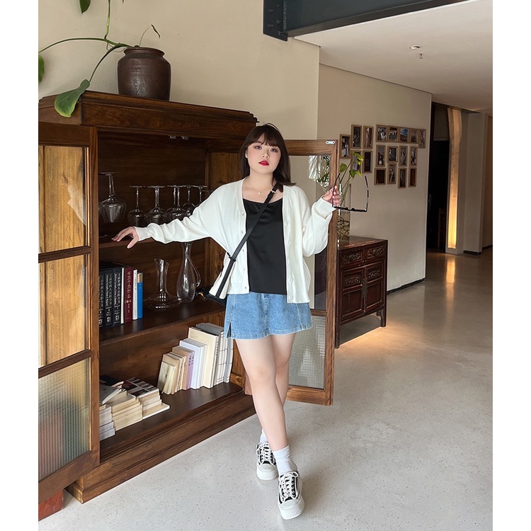 CiCi Plus+ SALE(3030)สายเดี่ยวซาติน ใส่สบายจับแมทซ์กางเกงอะไรก๋ดีงามสาวอวบ plus-size - รูปที่ 4