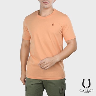 GALLOP : เสื้อคอตตอนคอกลม Crew Neck Basic Tee รุ่น GNP9000 สีส้ม