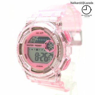 Sport Watch (Crystal Clear) นาฬิกา สายยางใส ระบบ Digital SW-L5(Pink)