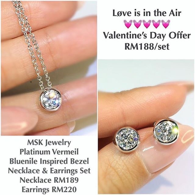 MSK JEWELLERY ชุดสร้อยคอ + ต่างหูชิ้นละ 2ct