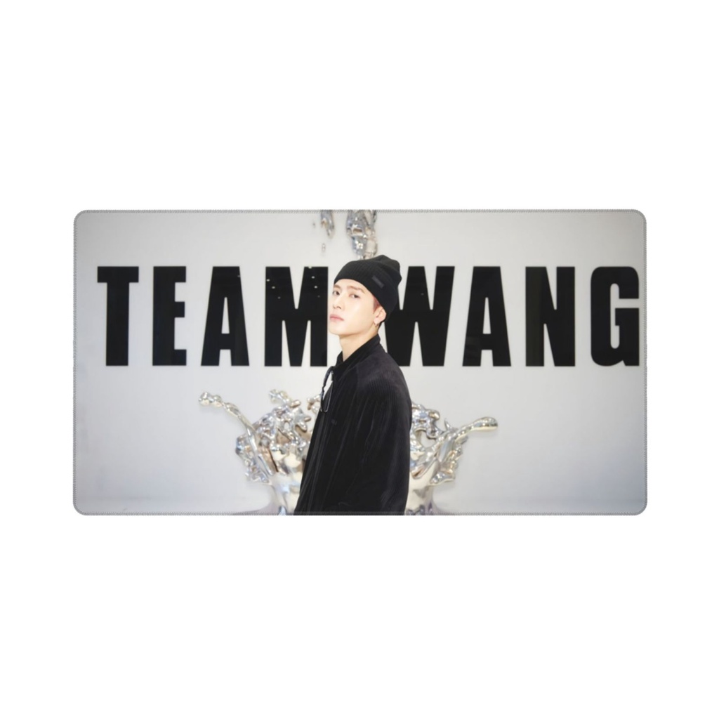 Jackson Wang แผ่นรองเมาส์พิมพ์ลายขนาดใหญ่, แผ่นรองเมาส์แบบขยาย, แผ่นรองแป้นพิมพ์คอมพิวเตอร์ฐานยางกันลื่น