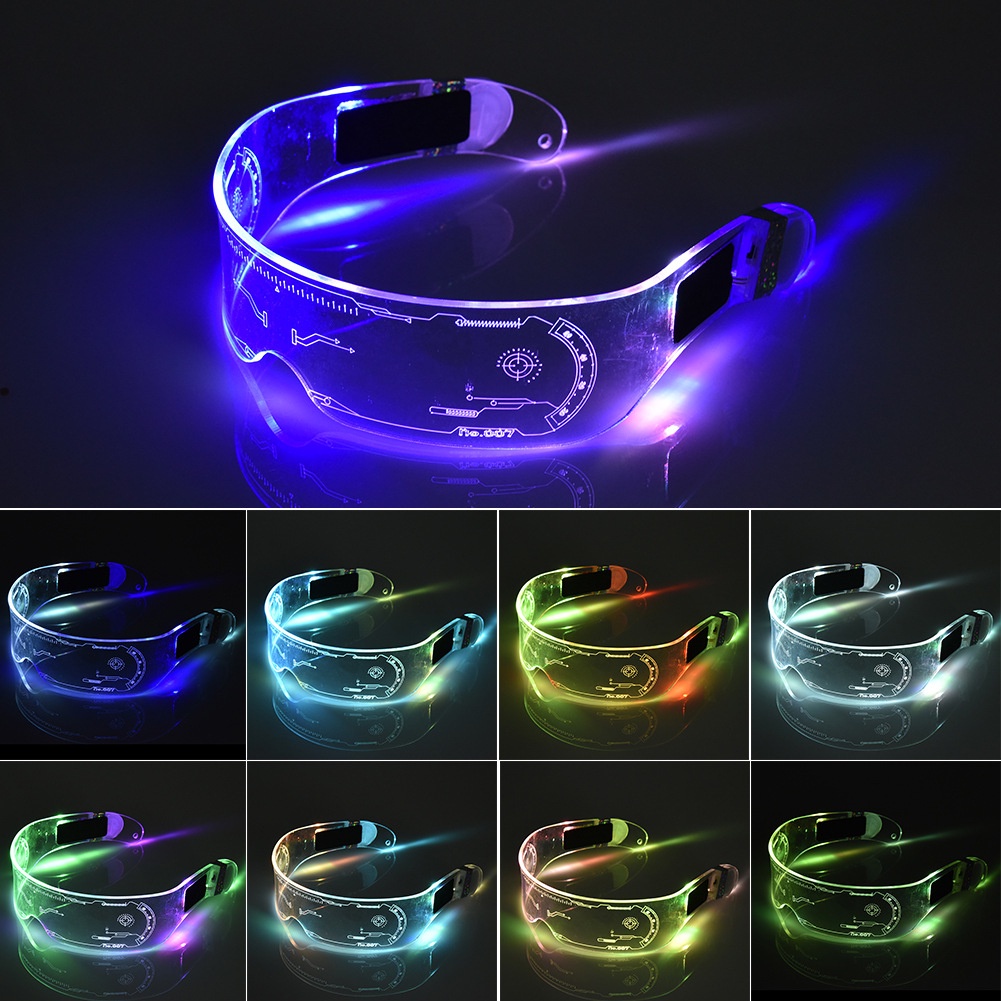 LED Luminous Glasses EL Flashing Neon Bar Party Light Up Rave Costume ...