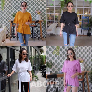 New!!! เสื้อ T-shirt ทรง oversize มาพร้อมเข็มขัดเข้าชุด style เกาหลี งานสวยผ้าดีงานตัดเย็บเรียบร้อยค่ะ จัดด่วนเลย