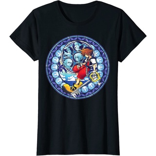 เสื้อยืดลําลอง แขนสั้น พิมพ์ลาย Disney Kingdom Hearts Sora Stained Glass สไตล์เกาหลี คุณภาพสูง
